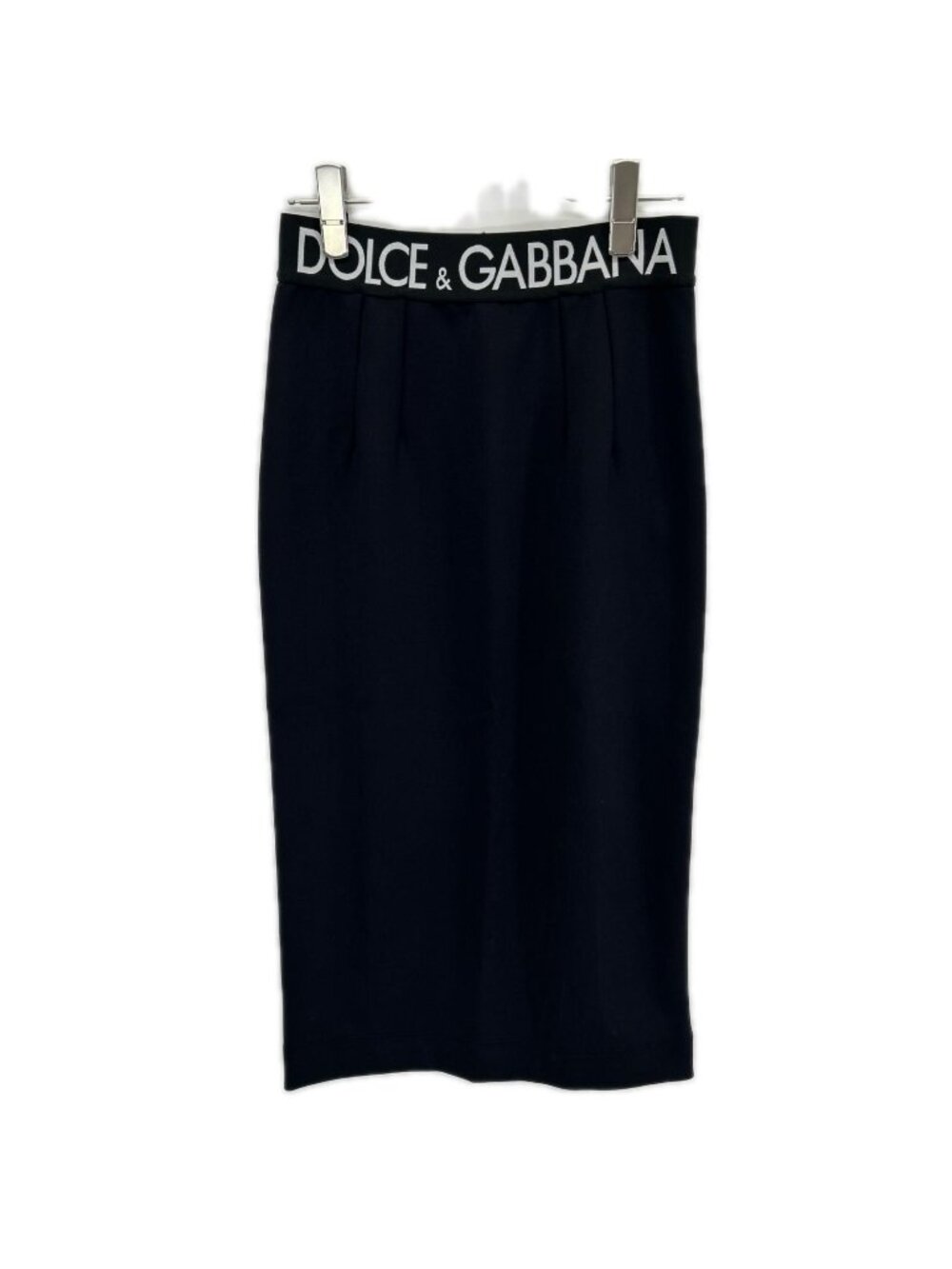 Dolce & Gabbana Fuubd Logo Waistband Midi Pencil Skirt 40